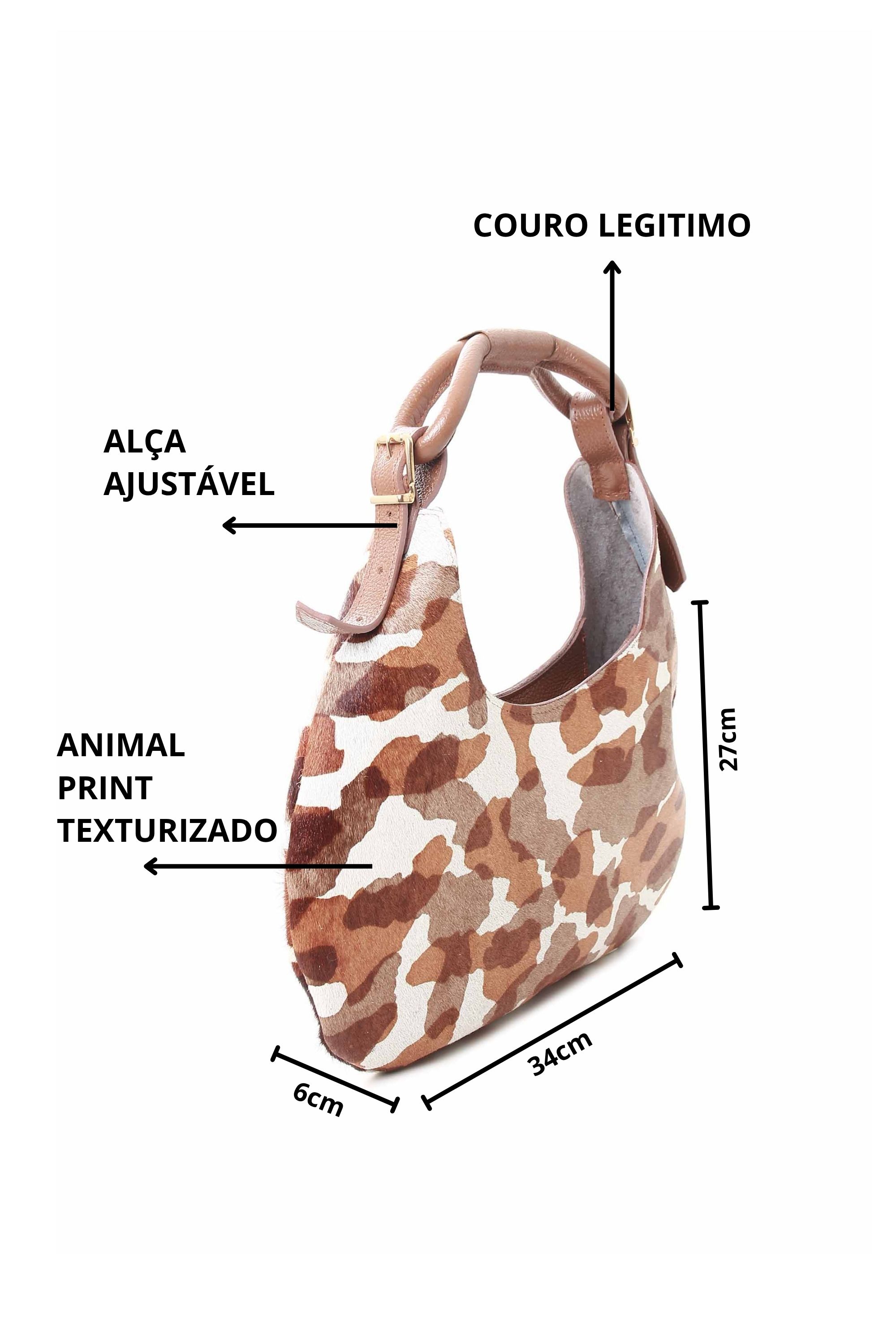 BOLSA EM COURO ANIMAL PRINT 10450229
