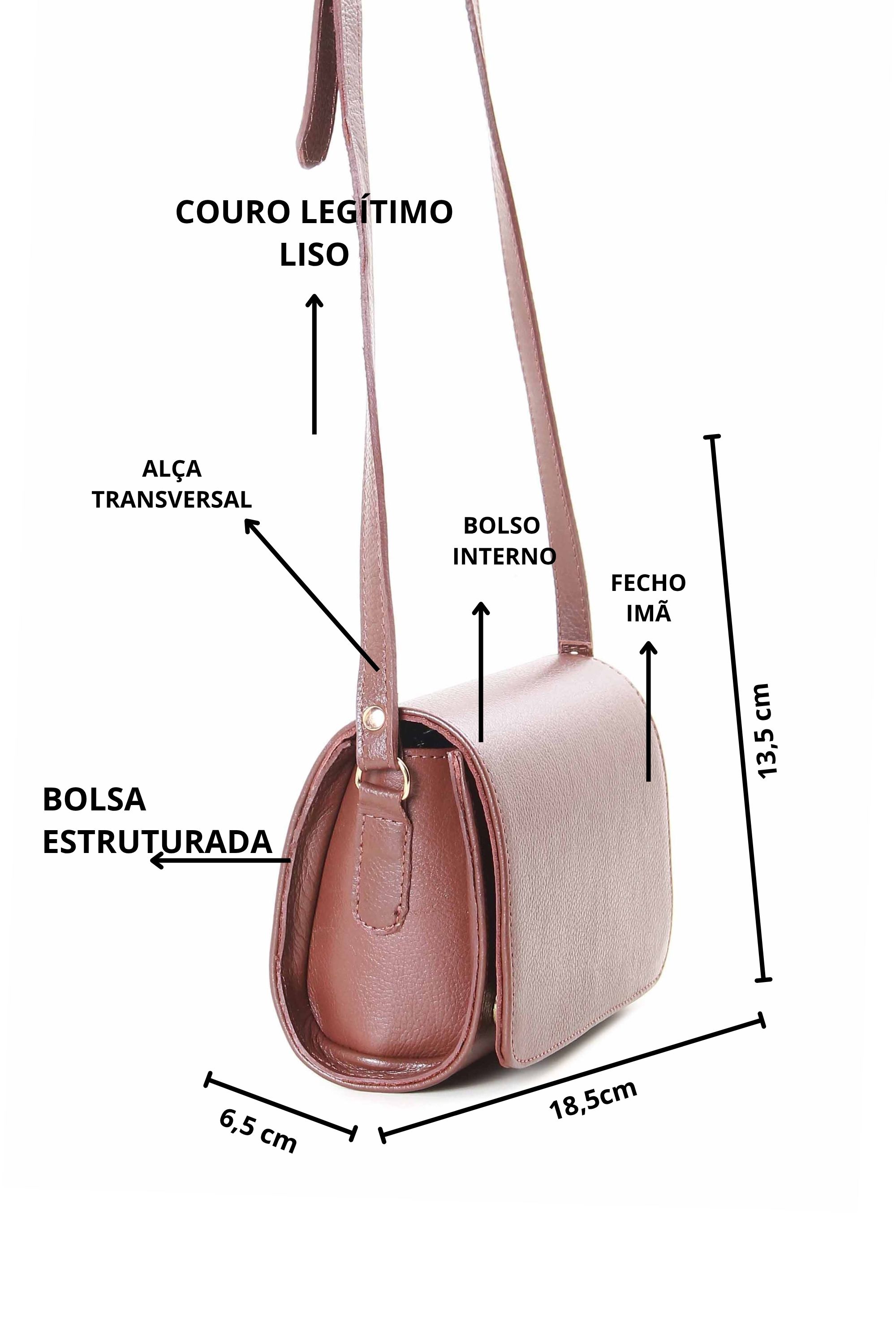 BOLSA TRANSVERSAL EM COURO 10650162