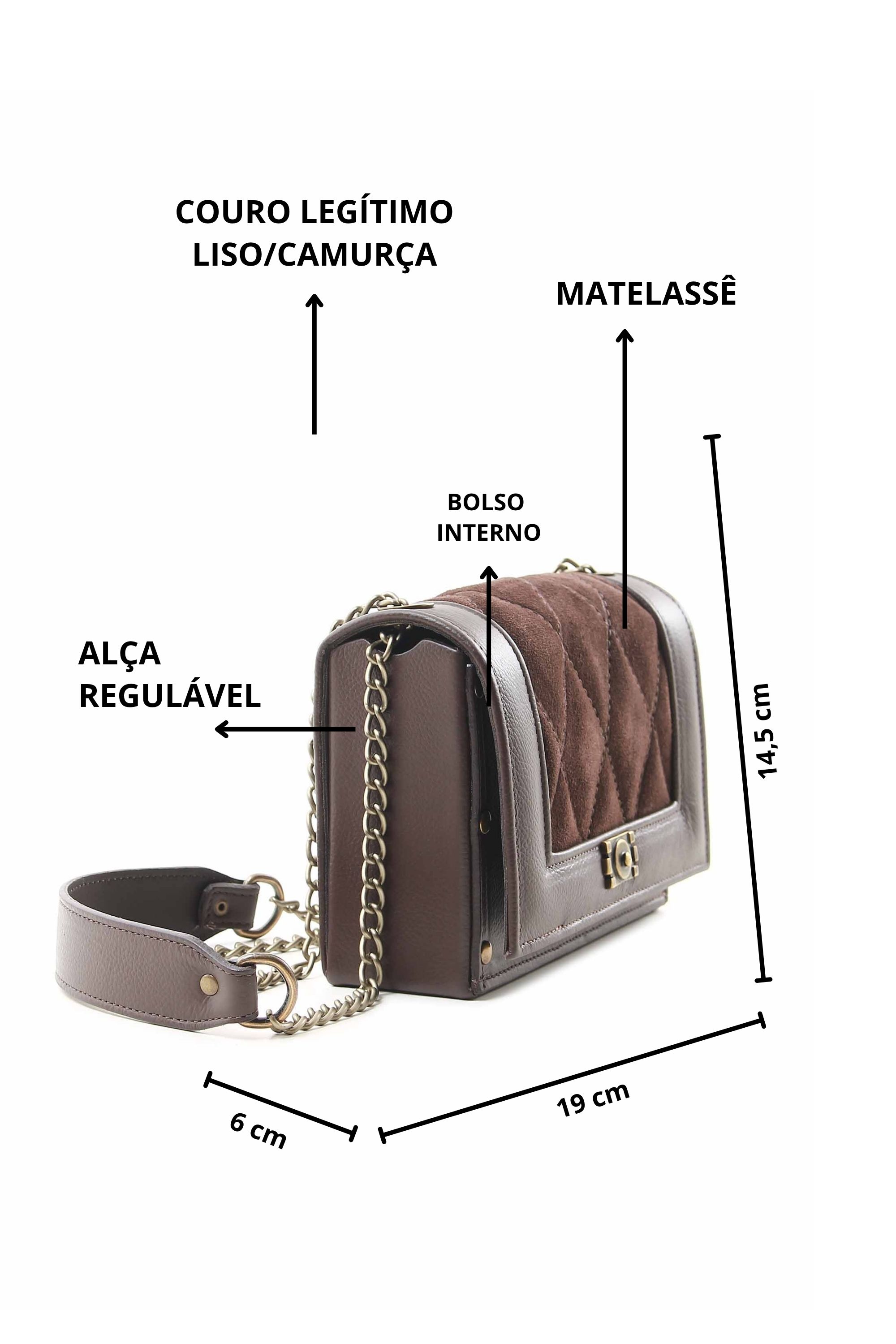 BOLSA BAÚ EM COURO MATELASSÊ 10750149