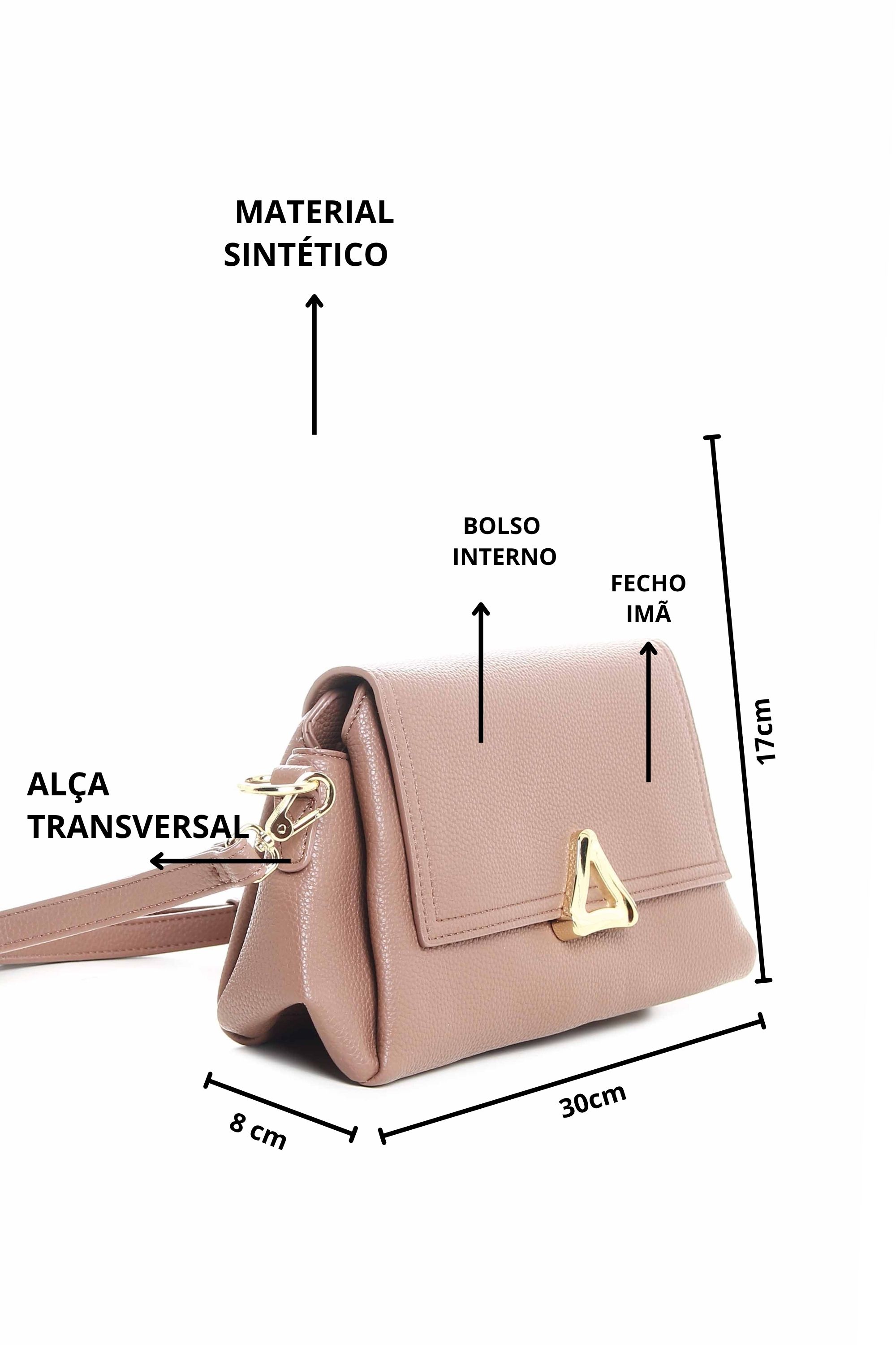 BOLSA TRANSVERSAL COM FECHO DOURADO 10750020