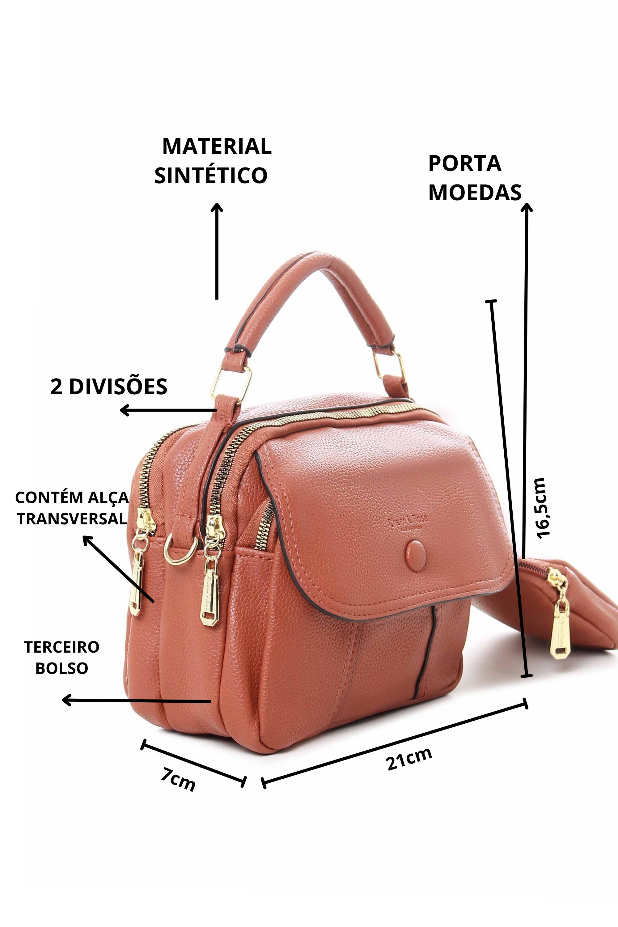 BOLSA 2 REPARTIÇÕES COM ALÇA TRANSVERSAL E PORTA MOEDAS 10754920