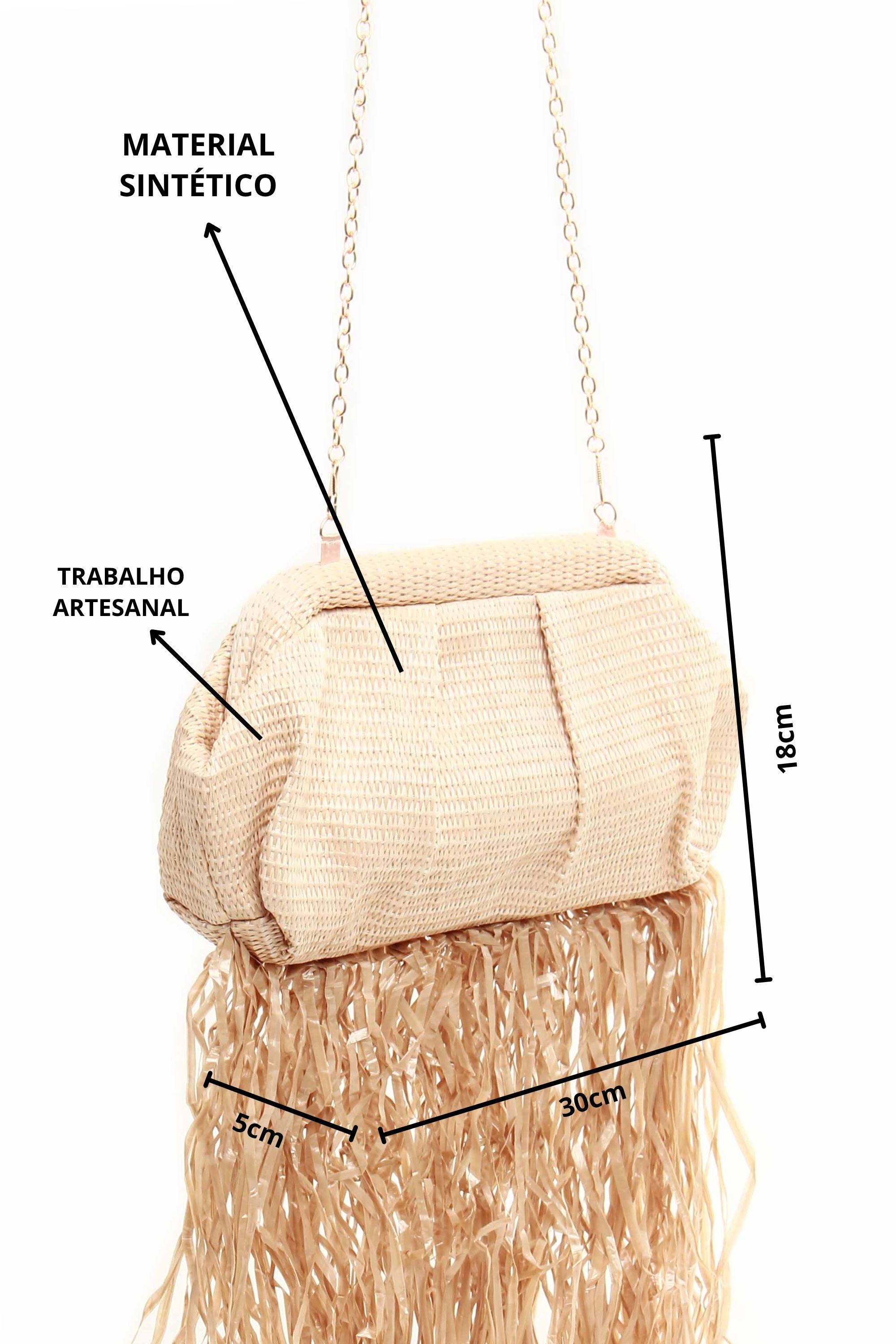BOLSA DE MÃO EM PALHA COM FRANJA 10759986