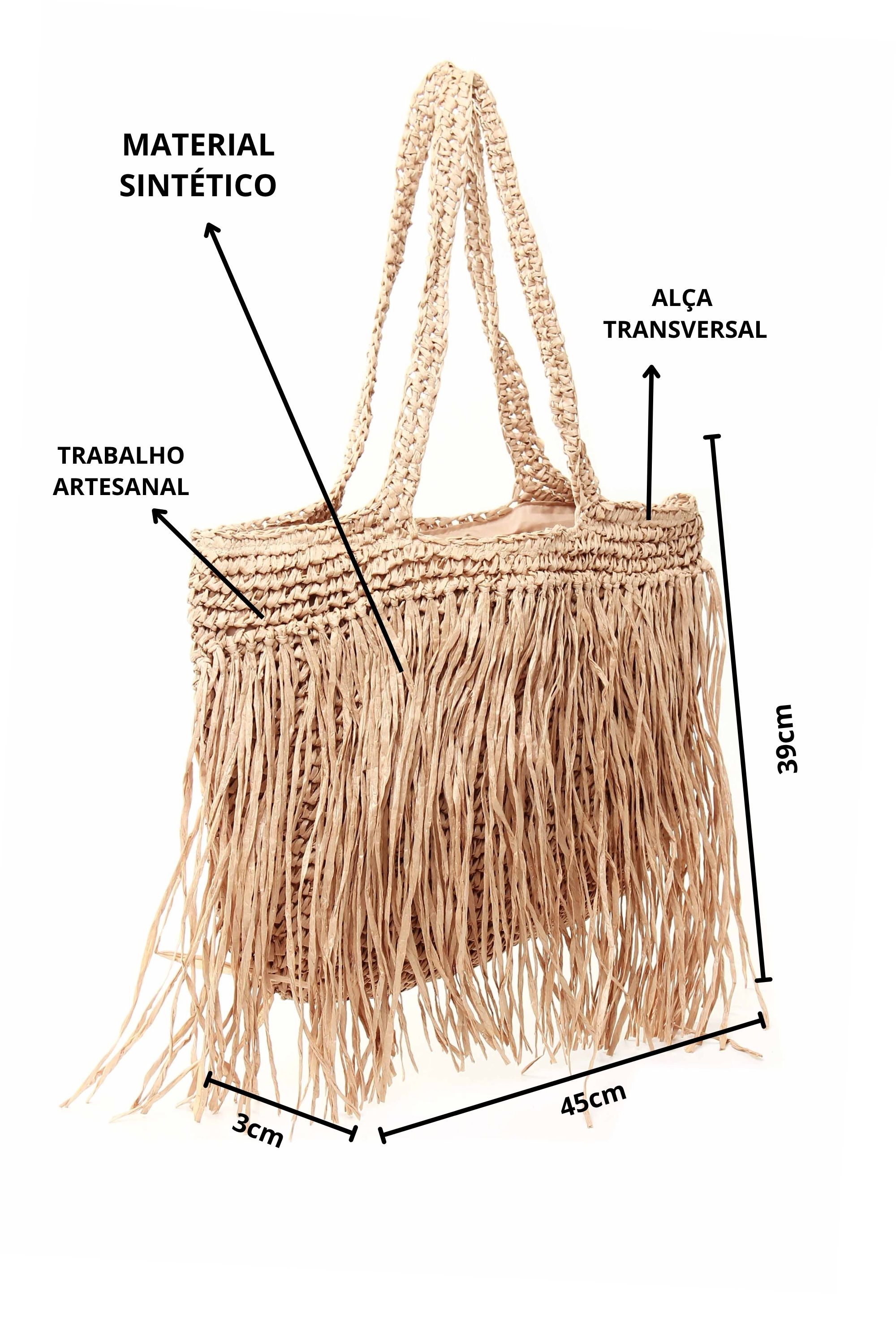 MAX BOLSA DE PALHA COM FRANJA 10758959