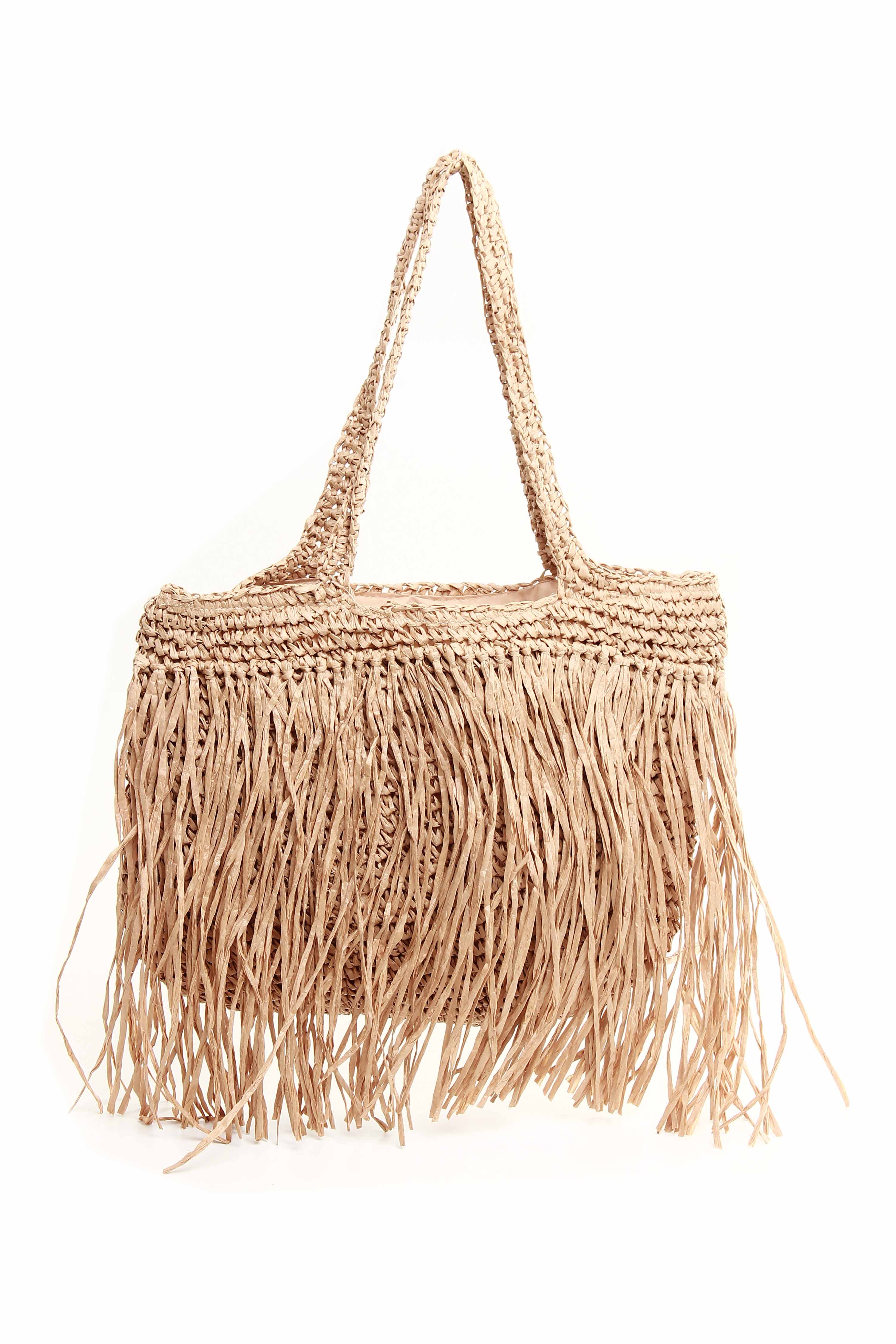 MAX BOLSA DE PALHA COM FRANJA 10758959