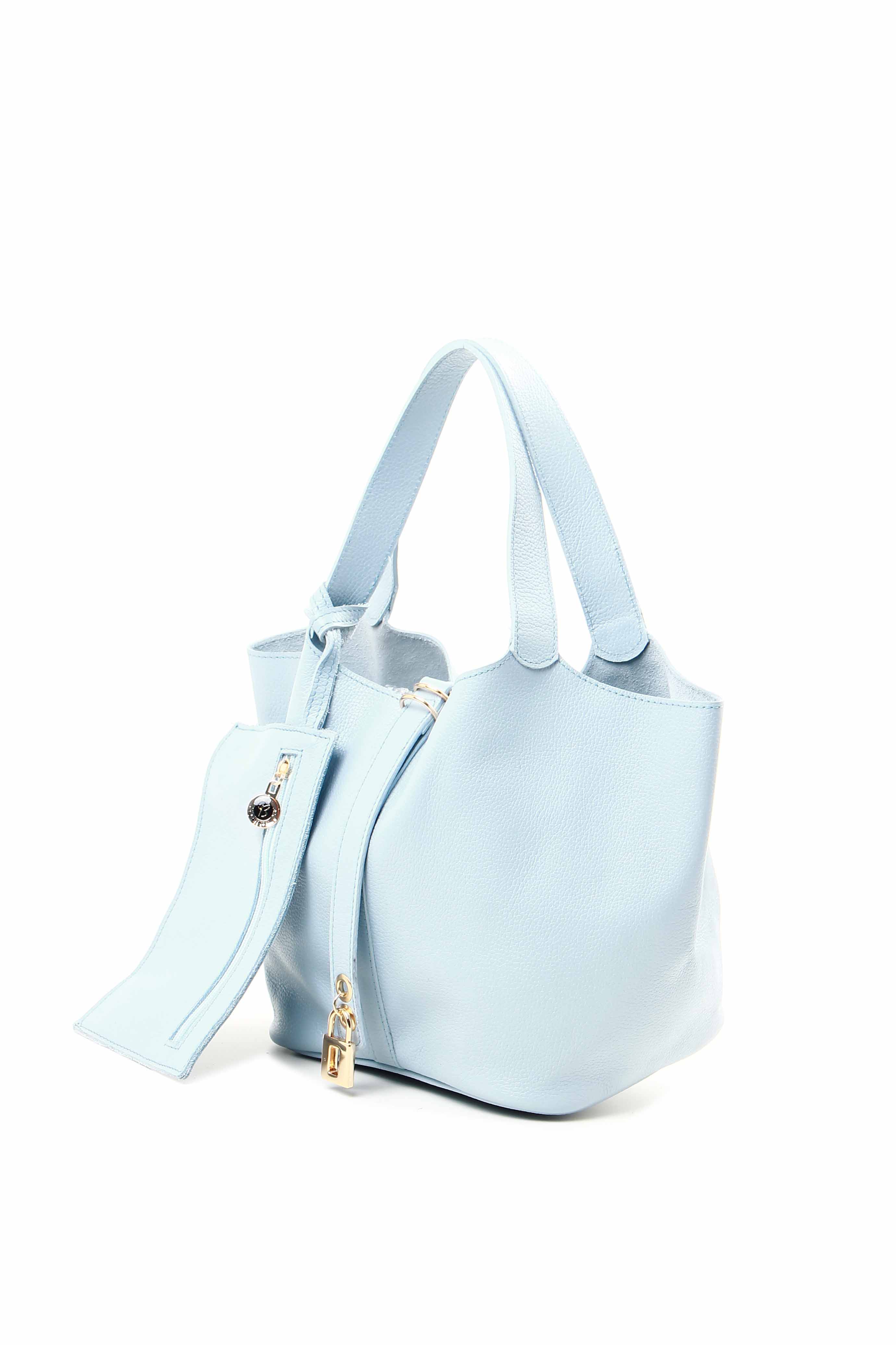 BOLSA BALDE EM COURO COM CADEADO 10750194